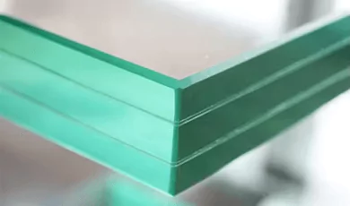different layers of bullet resistant glass on one another
