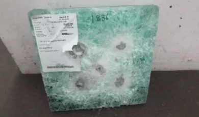 no spalling on the bullet resistant outer layer