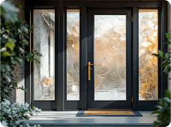 Request pricing on decorative pattern glass for front doors and entryways in custom builds