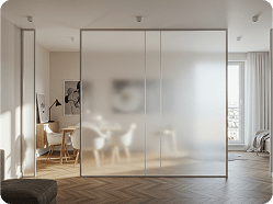 Order pattern glass room dividers and partitions for office and residential renovations